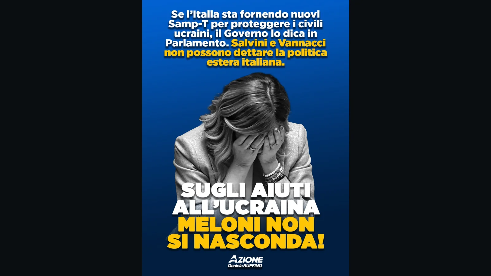 Meloni chiarisca in Parlamento che tipo di aiuti si forniscono a Kiev